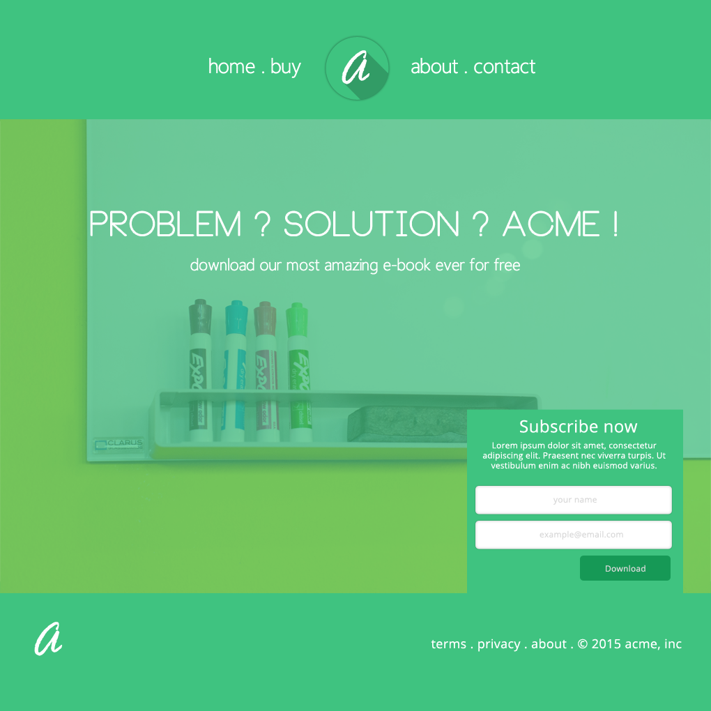 Acme green book PSD preview image